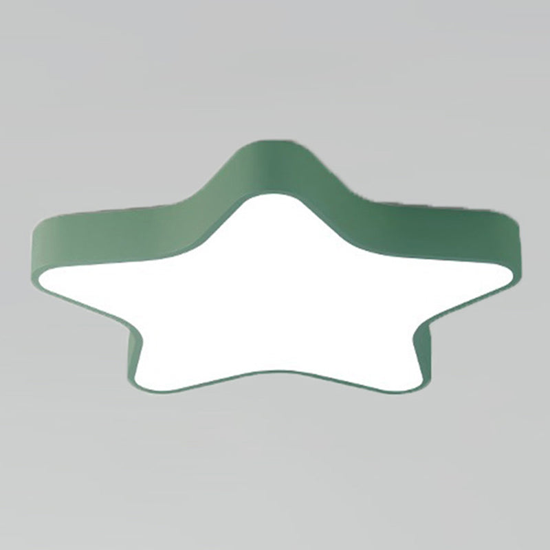 Pentagram Shape LED Ceiling Lamp Macaroon Modern Iron 1 Light Flush Mount for Bedroom