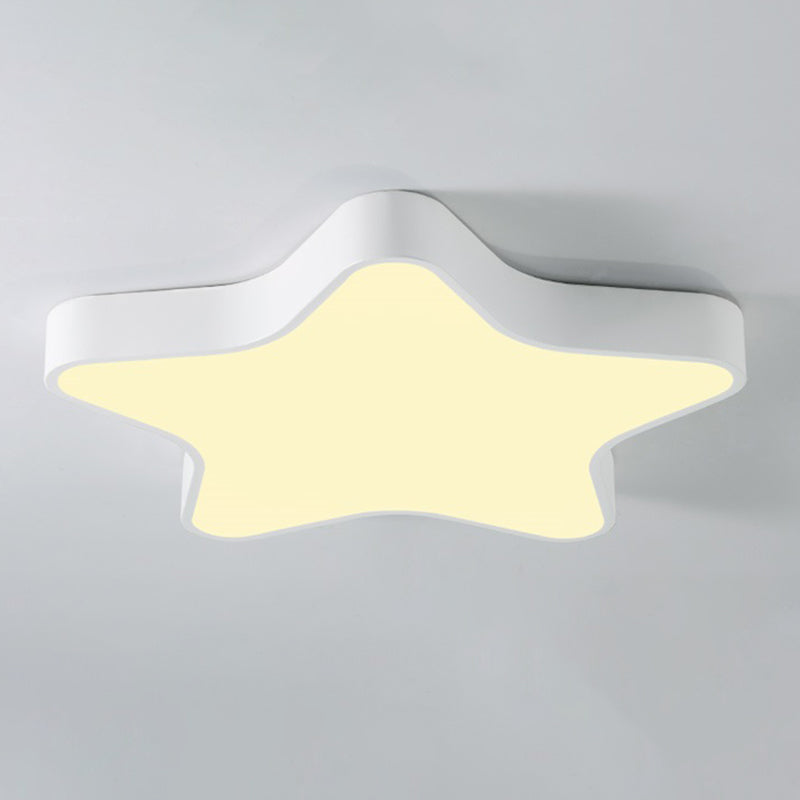 Pentagram Shape LED Ceiling Lamp Macaroon Modern Iron 1 Light Flush Mount for Bedroom