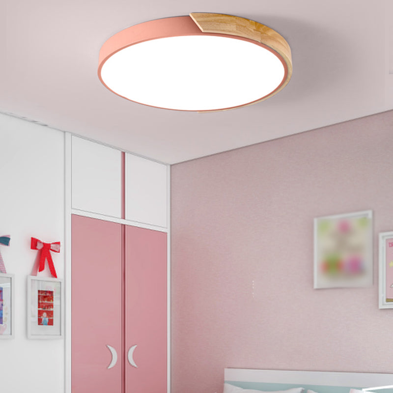 Lampada da soffitto a LED di forma rotonda Macaroon Moderna in ferro a 1 luce da incasso per studio