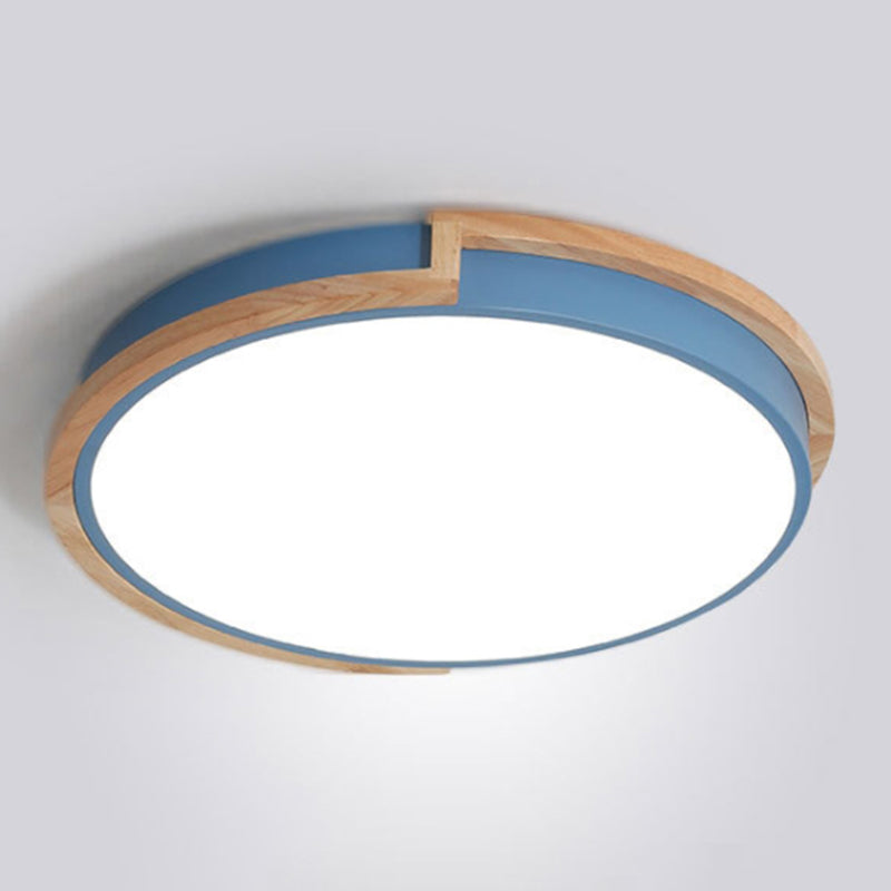 Round Shape LED Ceiling Lamp Macaroon Modern Iron 1 Light Flush Mount for Dining Room