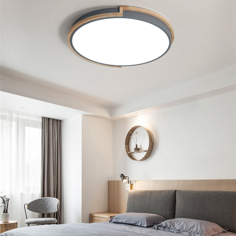 Round Shape LED Ceiling Lamp Macaroon Modern Iron 1 Light Flush Mount for Dining Room