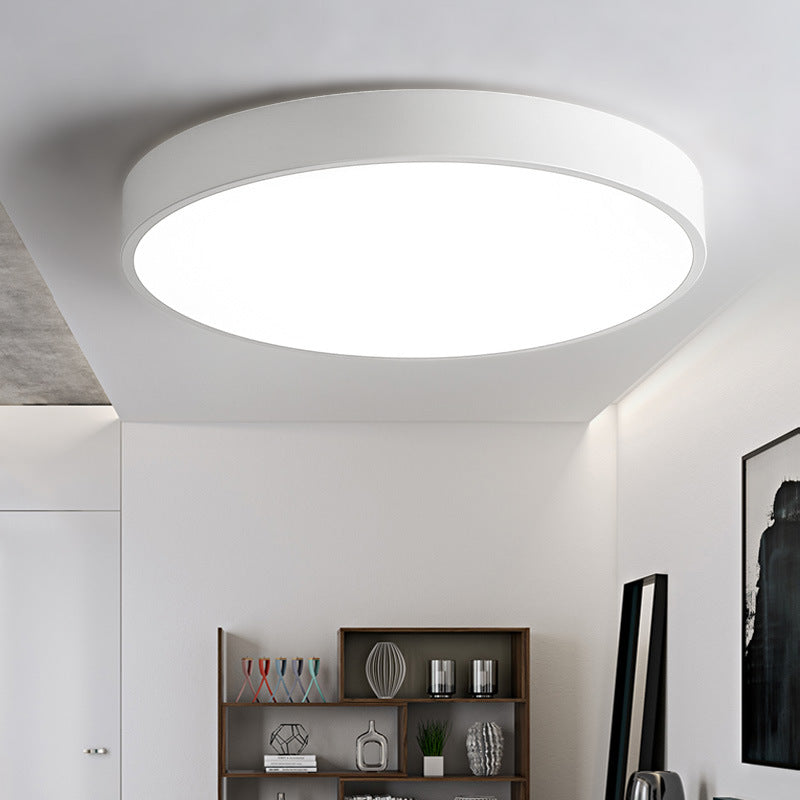 Plafonnier LED de forme ronde macaron fer moderne 1 lumière encastré pour balcon allée