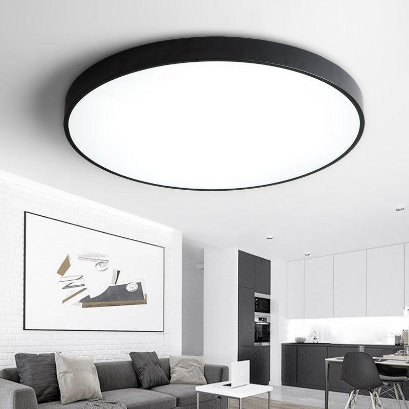 Plafonnier LED de forme ronde macaron fer moderne 1 lumière encastré pour balcon allée