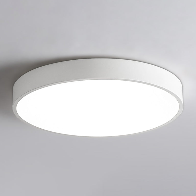 Plafonnier LED de forme ronde macaron fer moderne 1 lumière encastré pour balcon allée