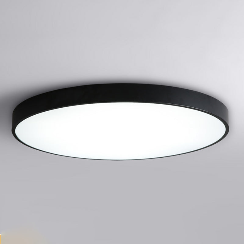 Plafonnier LED de forme ronde macaron fer moderne 1 lumière encastré pour balcon allée
