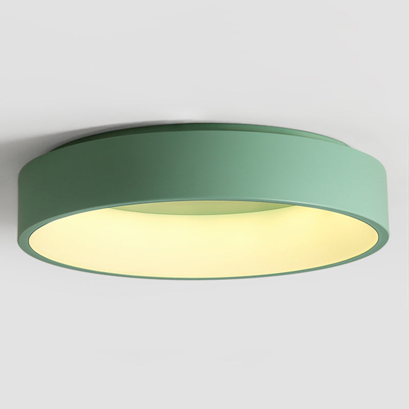 Plafonnier LED de forme ronde macaron moderne en aluminium 1 lumière encastré pour le salon