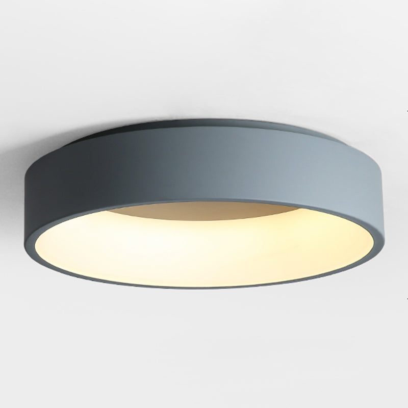 Plafonnier LED de forme ronde macaron moderne en aluminium 1 lumière encastré pour le salon