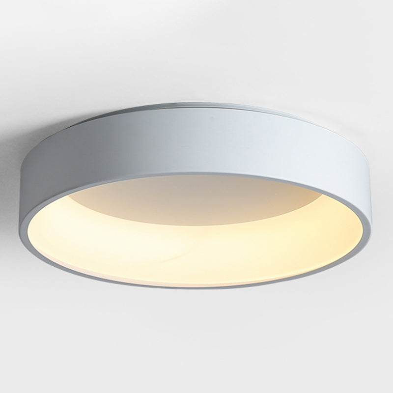 Plafonnier LED de forme ronde macaron moderne en aluminium 1 lumière encastré pour le salon