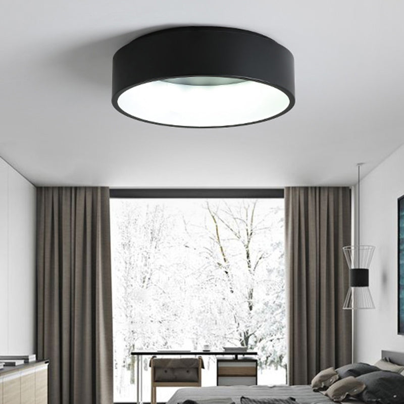 Plafonnier LED de forme ronde macaron moderne en aluminium 1 lumière encastré pour le salon