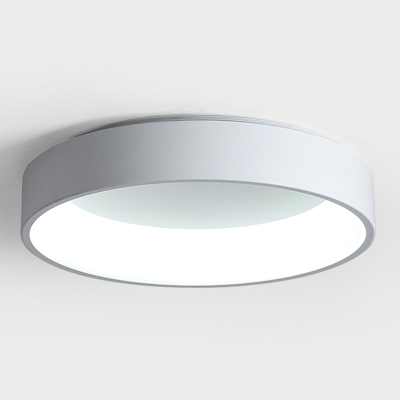 Plafonnier LED de forme ronde macaron moderne en aluminium 1 lumière encastré pour le salon