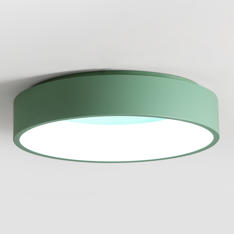 Plafonnier LED de forme ronde macaron moderne en aluminium 1 lumière encastré pour le salon