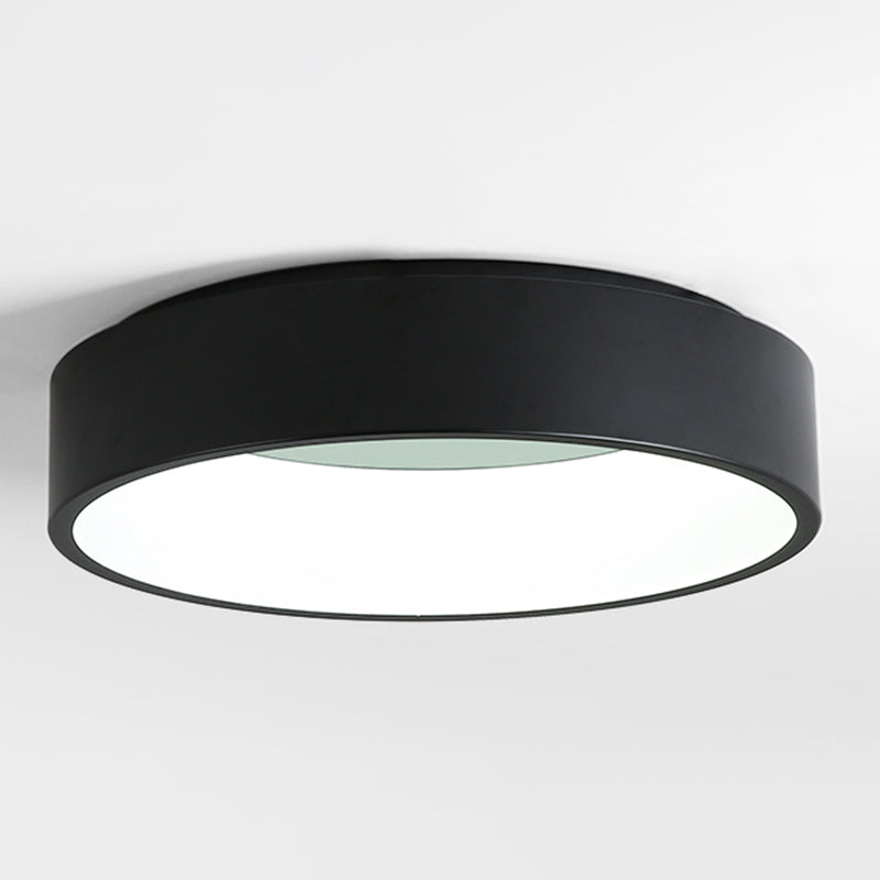 Plafonnier LED de forme ronde macaron moderne en aluminium 1 lumière encastré pour le salon