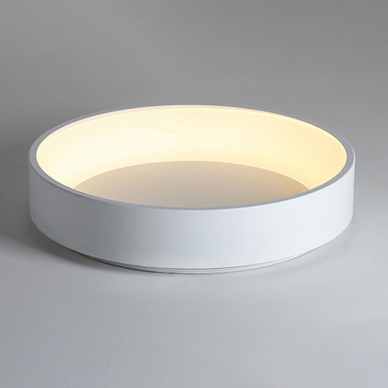 Plafonnier LED de forme ronde macaron moderne en aluminium 1 lumière encastré pour le salon