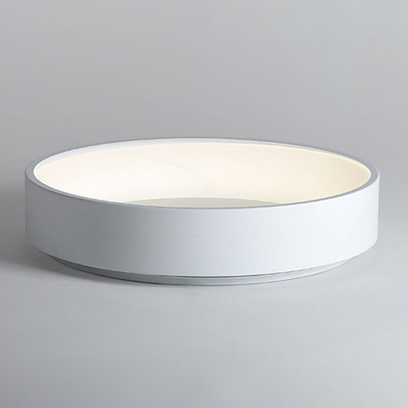 Plafonnier LED de forme ronde macaron moderne en aluminium 1 lumière encastré pour le salon