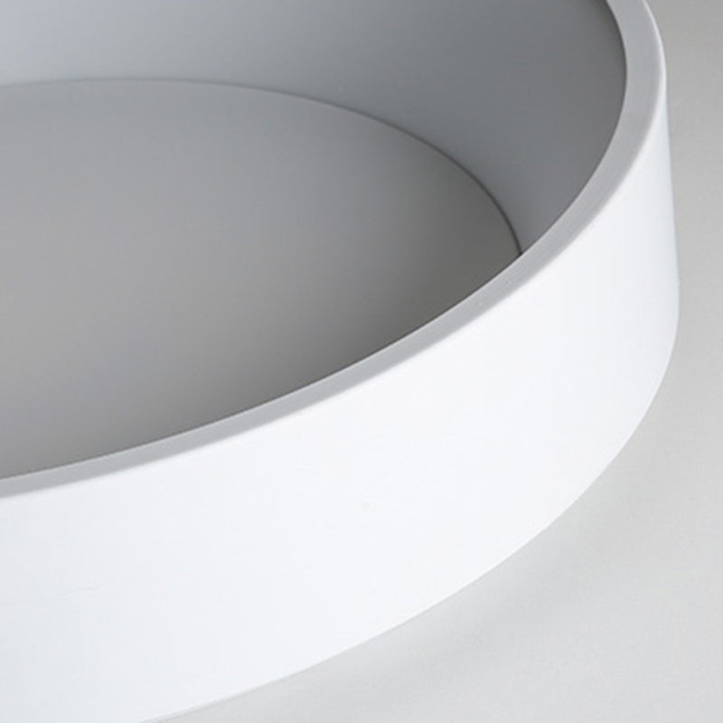 Plafonnier LED de forme ronde macaron moderne en aluminium 1 lumière encastré pour le salon