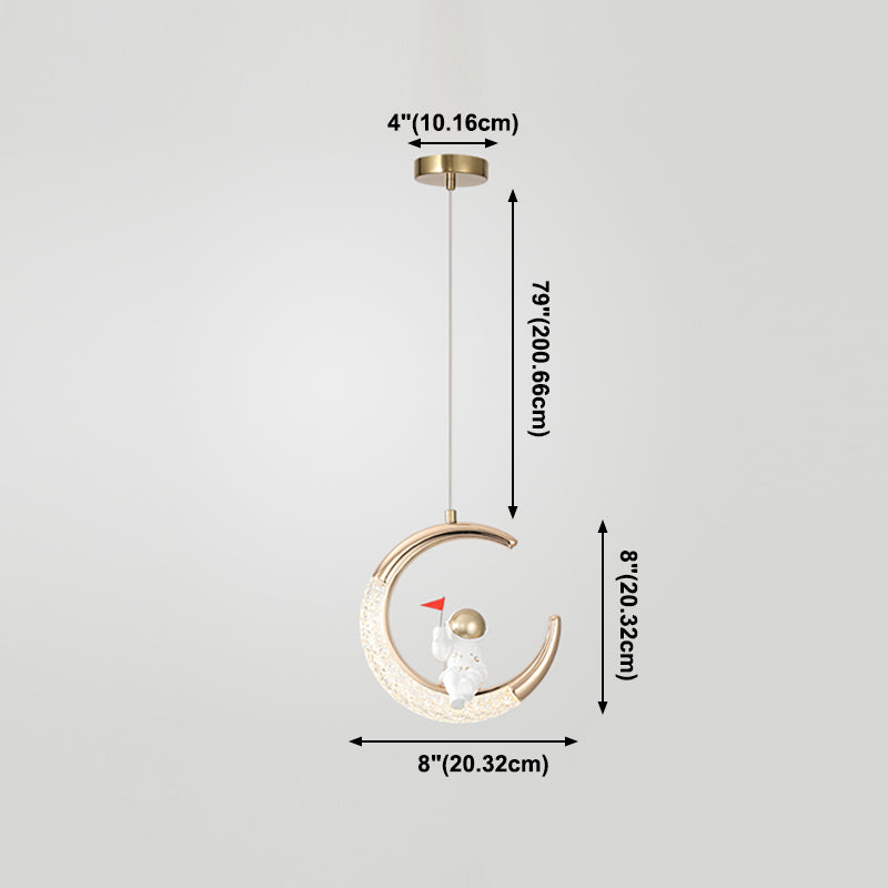 Éclairage moderne à pendentif pendentif en acrylique 1-LIGHT pour la chambre des enfants