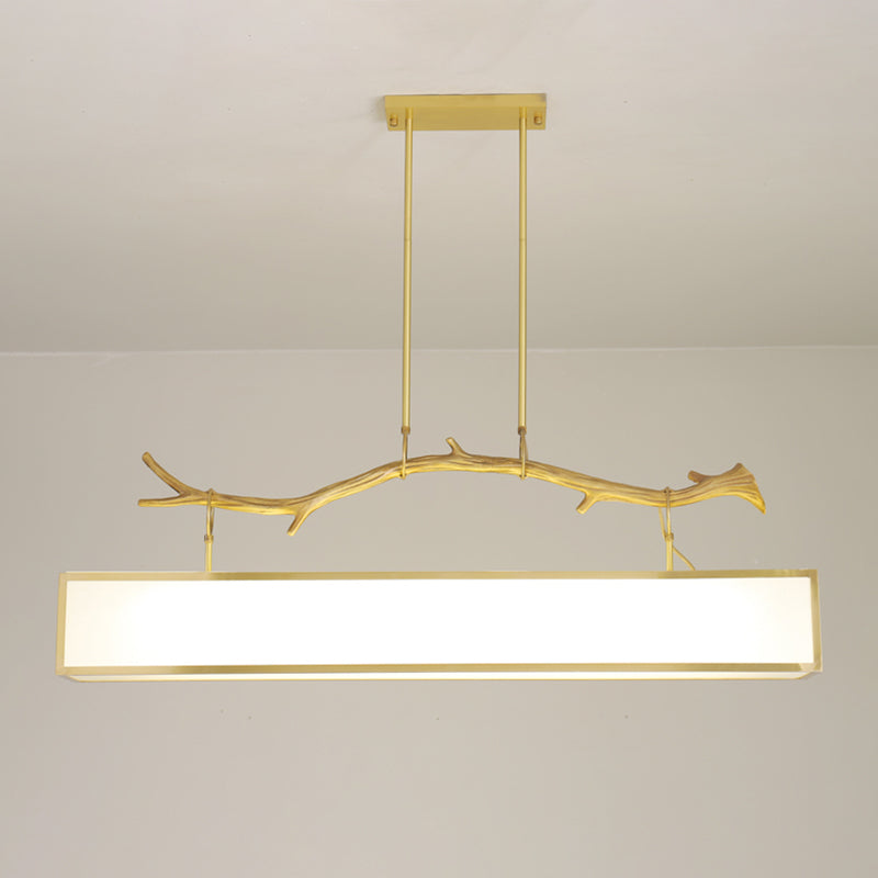 Accesorio de iluminación de la isla rectángulo metal moderno luz colgante de luz individual