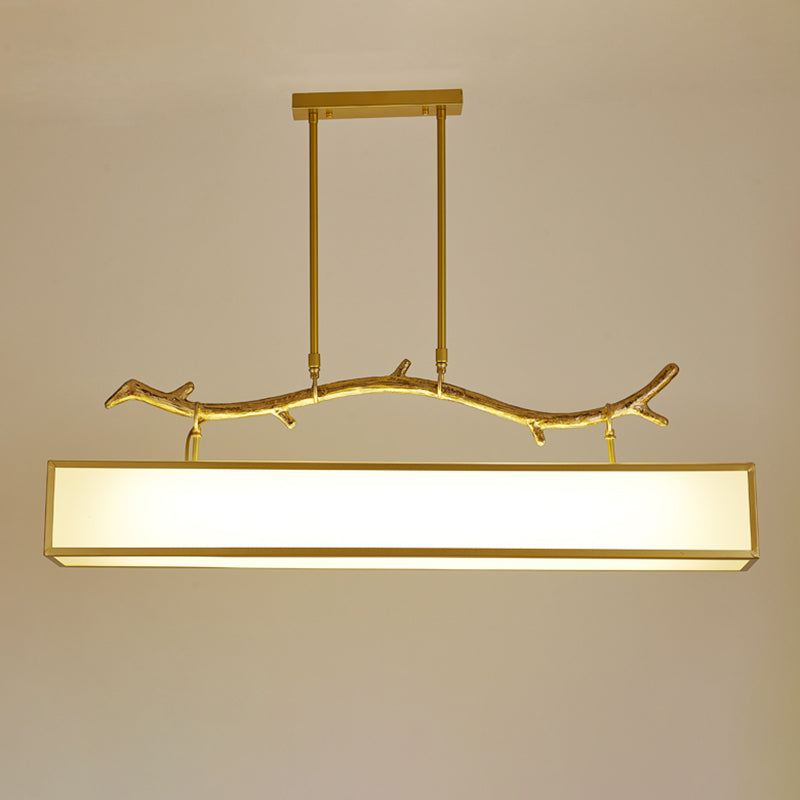Accesorio de iluminación de la isla rectángulo metal moderno luz colgante de luz individual