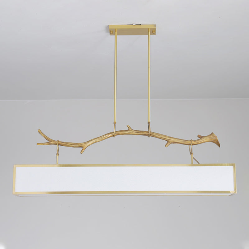 Accesorio de iluminación de la isla rectángulo metal moderno luz colgante de luz individual