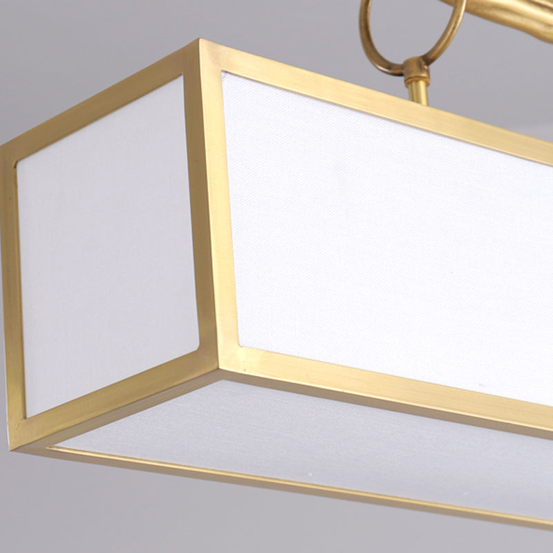 Accesorio de iluminación de la isla rectángulo metal moderno luz colgante de luz individual