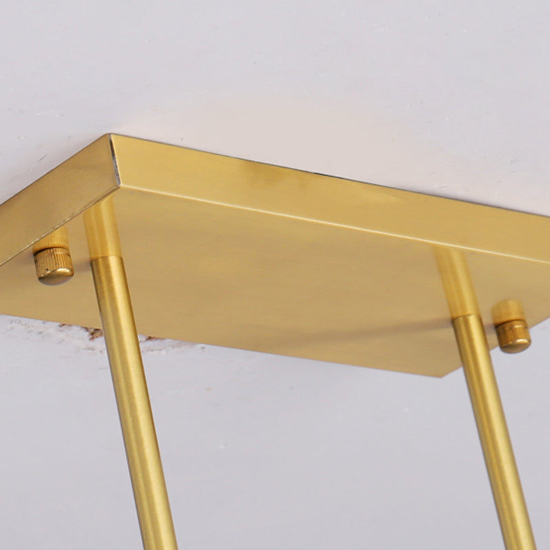 Accesorio de iluminación de la isla rectángulo metal moderno luz colgante de luz individual