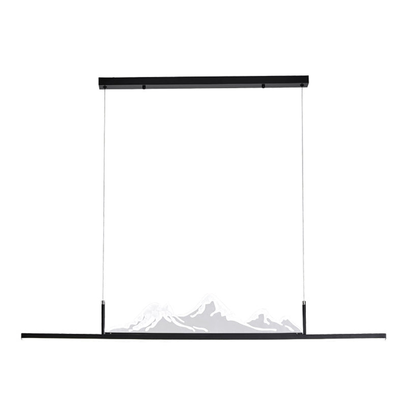 Luz de metal lineal lámpara de luz contemporánea 1 luz colgante de cocina ligera