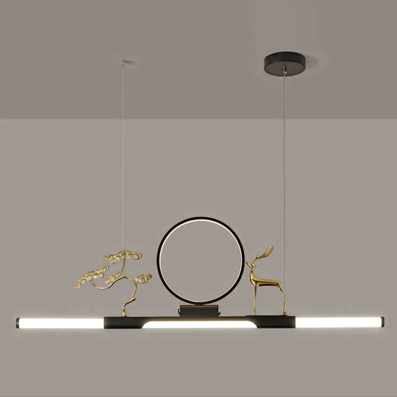 Modernas luces colgantes de la sala de té lineal de la isla de metal lámparas