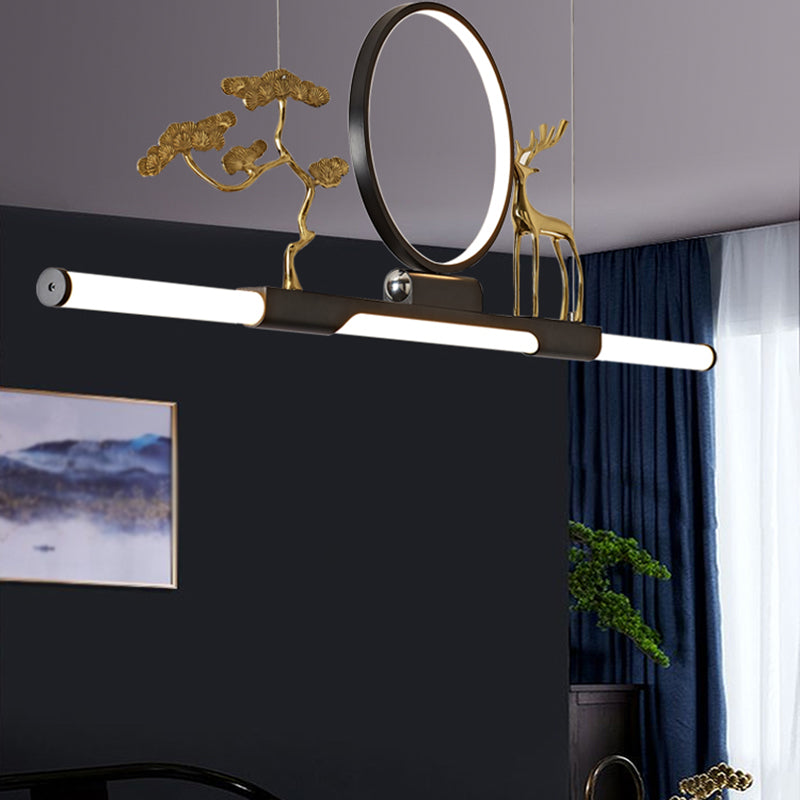 Modernas luces colgantes de la sala de té lineal de la isla de metal lámparas