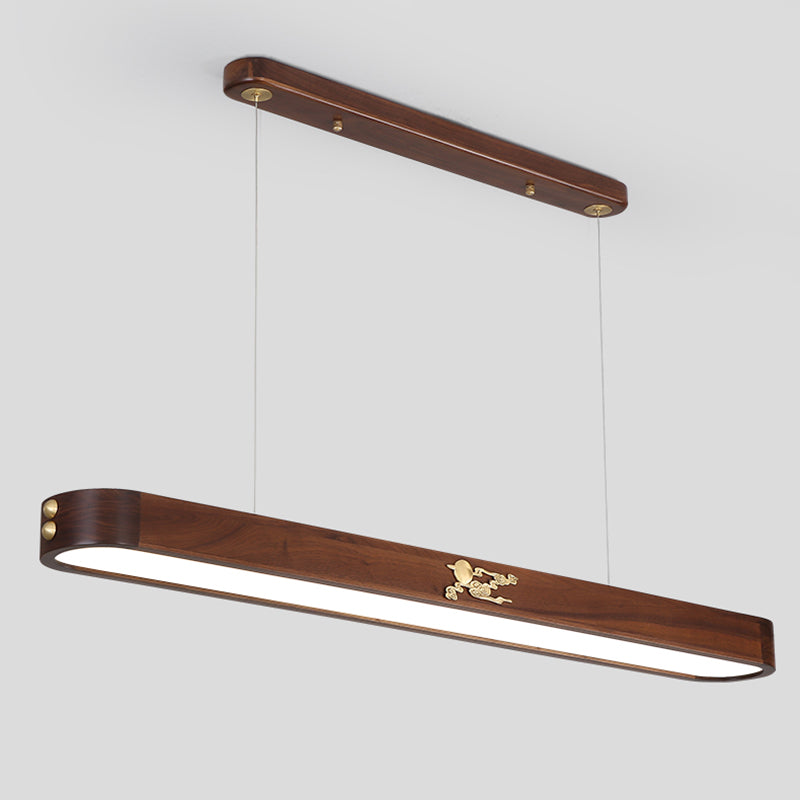 Luz de techo de isla geométrica de cocina moderna de madera ligera de madera ligera