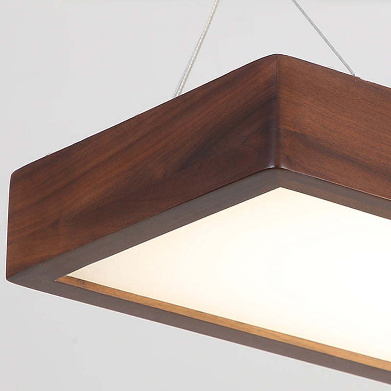 Luz de techo de isla geométrica de cocina moderna de madera ligera de madera ligera