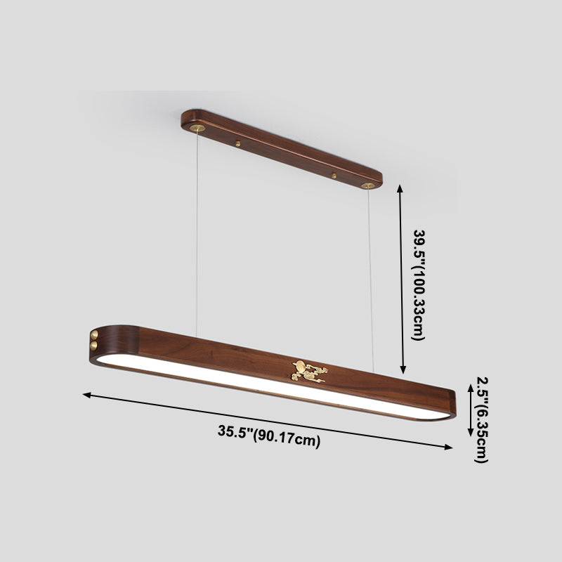 Luz de techo de isla geométrica de cocina moderna de madera ligera de madera ligera