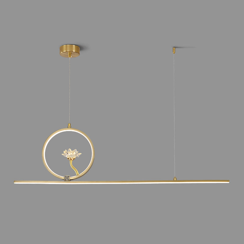 Luminaires de l'île linéaire Métalme moderne 2- Éclairage de l'île à thé léger