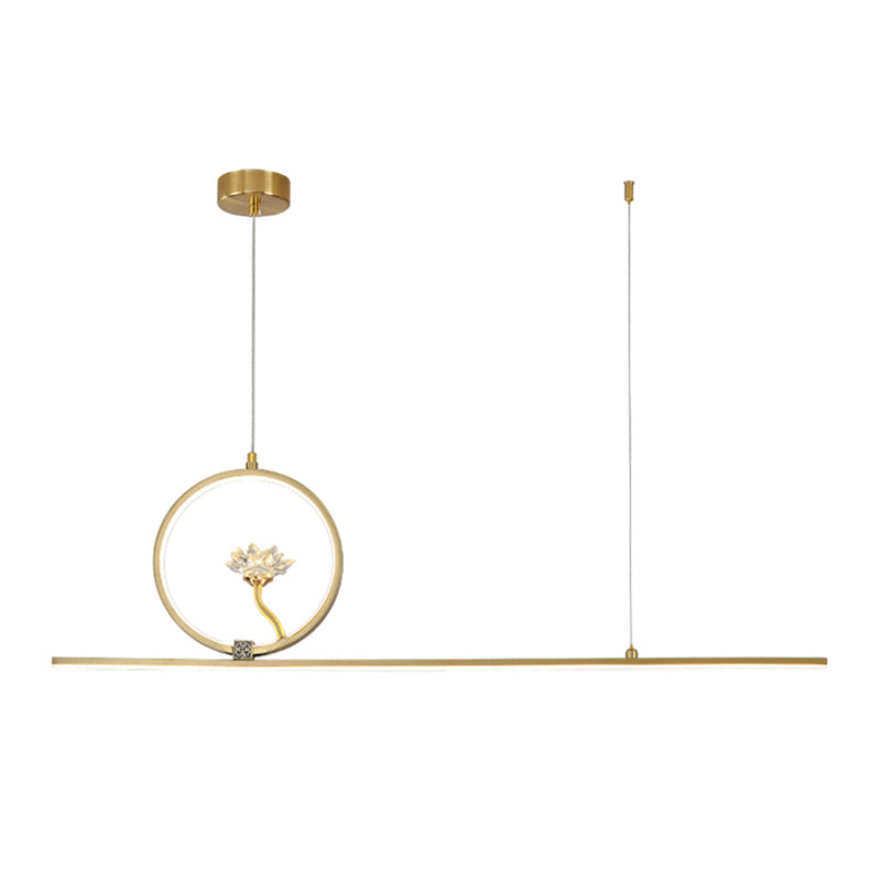 Luz de la isla lineal accesorios de metal moderno 2- Iluminación de la isla de la sala de té ligero