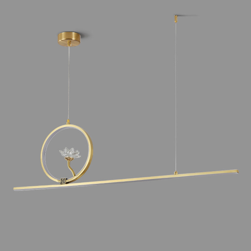 Luminaires de l'île linéaire Métalme moderne 2- Éclairage de l'île à thé léger