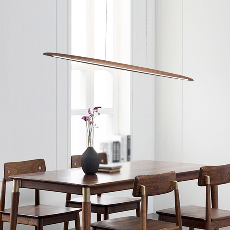 Iluminación moderna de la isla de la cocina Madera lineal 1 Luz de la isla de la luz