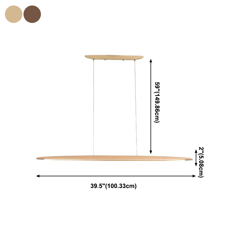 Iluminación moderna de la isla de la cocina Madera lineal 1 Luz de la isla de la luz