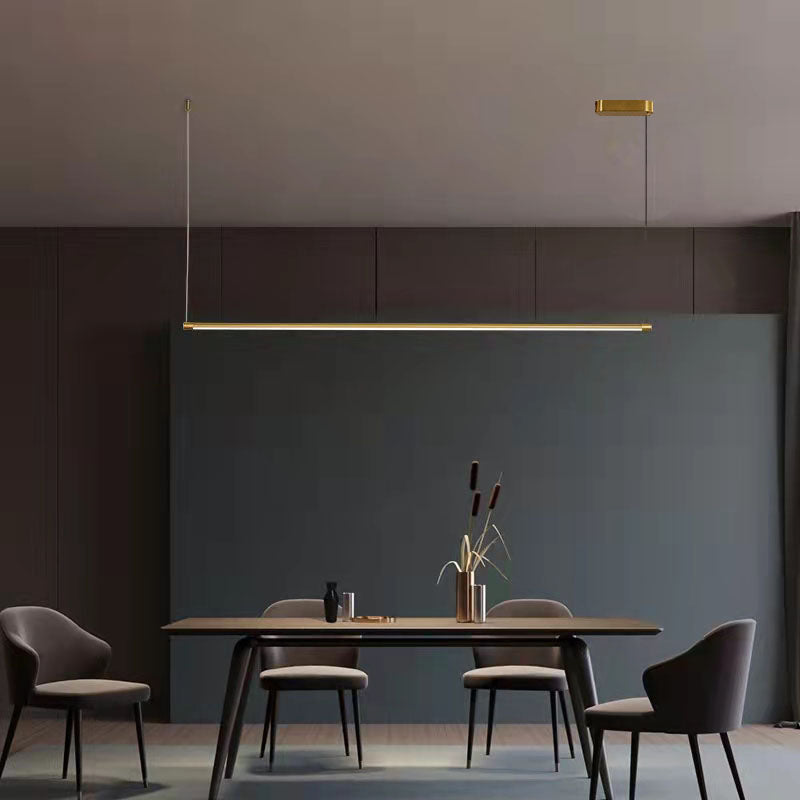 1 Light Linear Island Light Fixture Modernism Metal Island Pendant Lights for Office