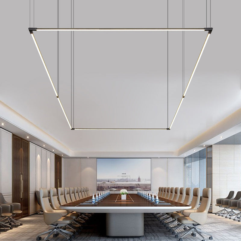 1 Light Linear Island Light Fixture Modernism Metal Island Pendant Lights for Office