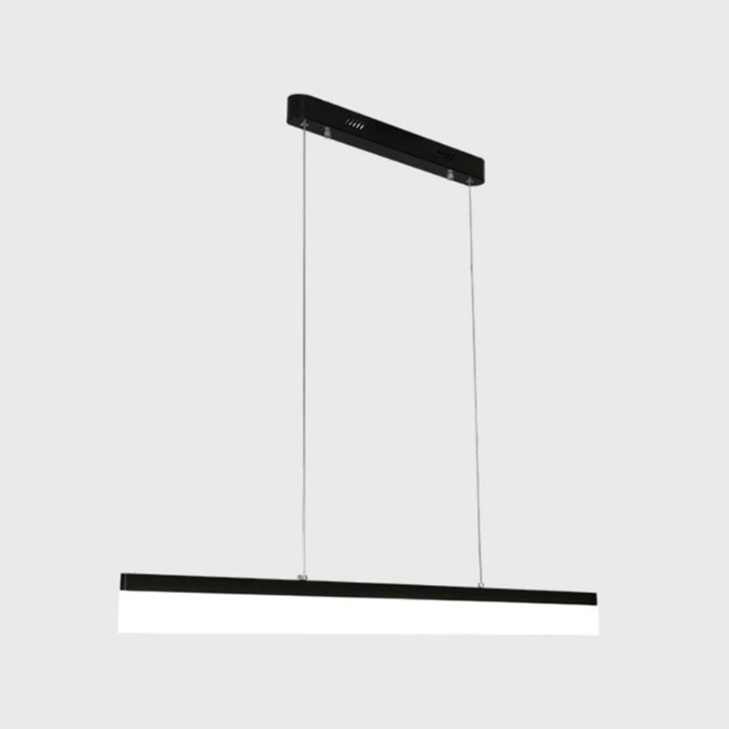 1 Light Linear Island Light Fixture Modernism Metal Island Pendant Lights in Black