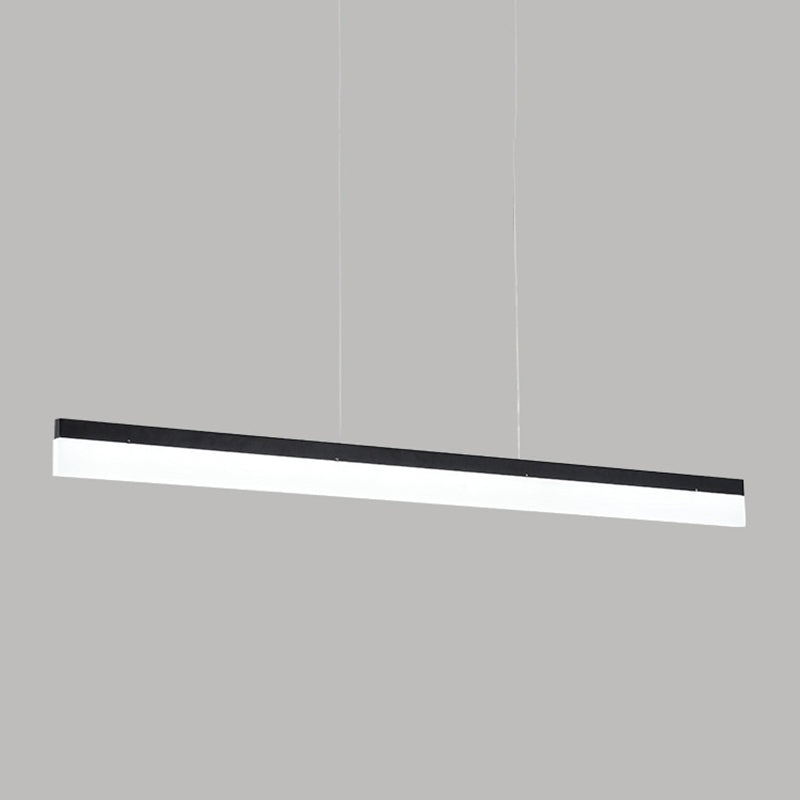 1 Light Linear Island Light Fixture Modernism Metal Island Pendant Lights in Black