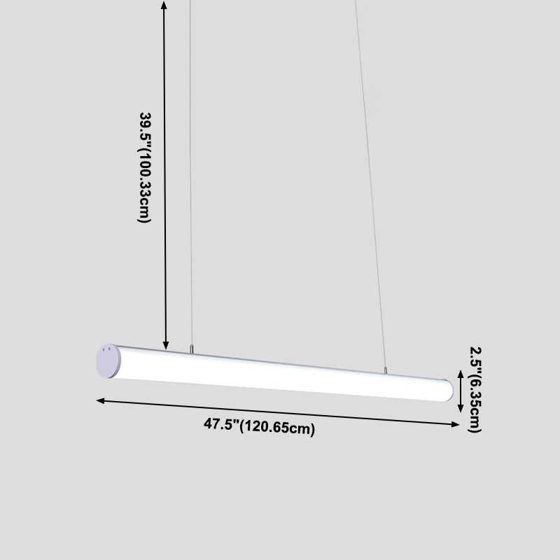 1 luminaire linéaire linéaire modernisme suspension à l'île métallique en blanc