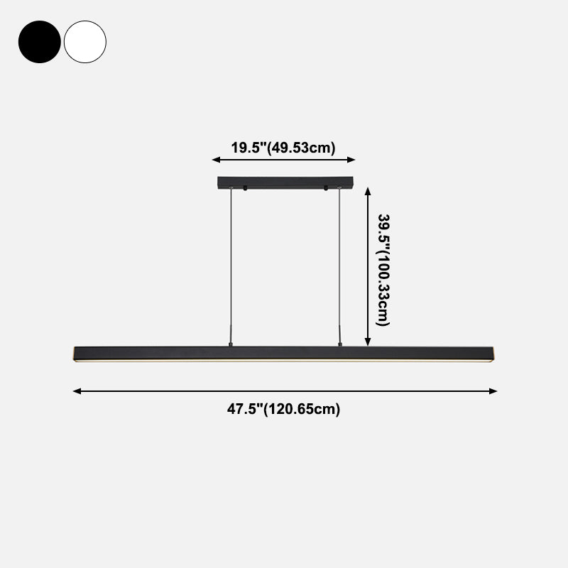 1 Light Linear Island Light Fixture Modernism Metal Island Pendant Lights