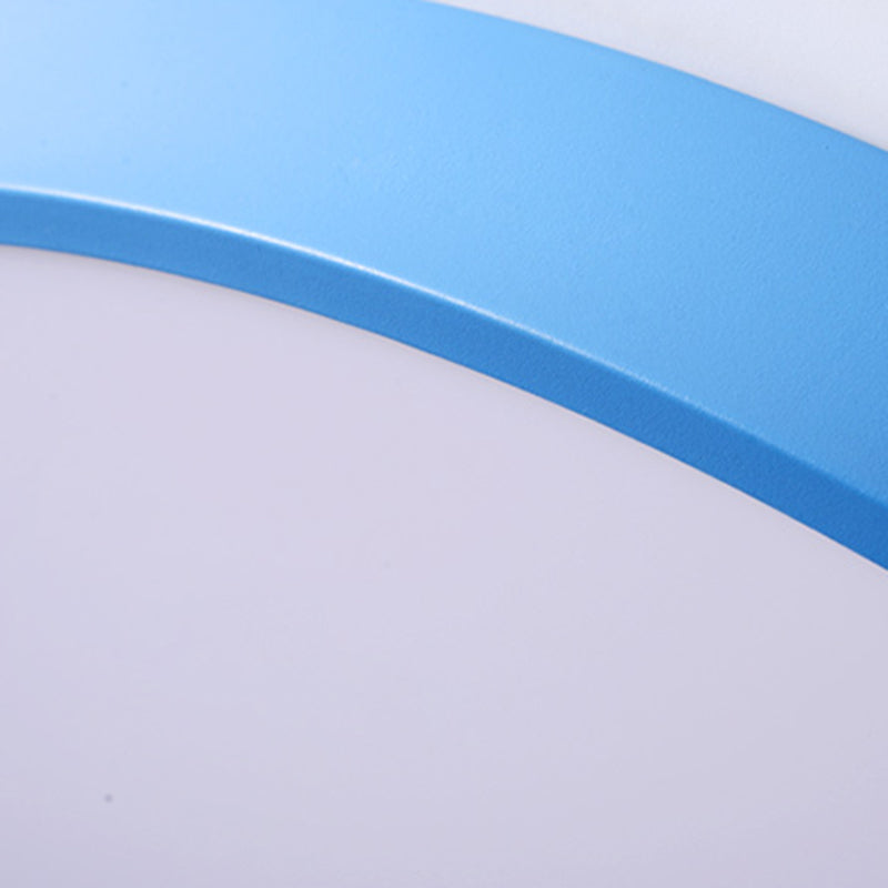 Plafonnier LED de forme ronde macaron fer moderne 1 lumière encastré pour chambre d'étude