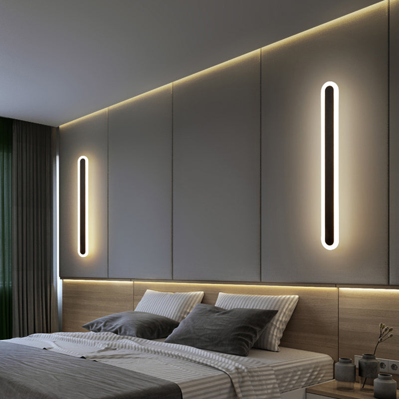 Single Light Linear Shape Wall Lighting Modern Style Metal Wall Lighting Fixtures