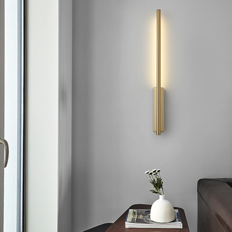 Illuminazione a parete in metallo a 1 luce moderna a forma lineare illuminazione montata a parete