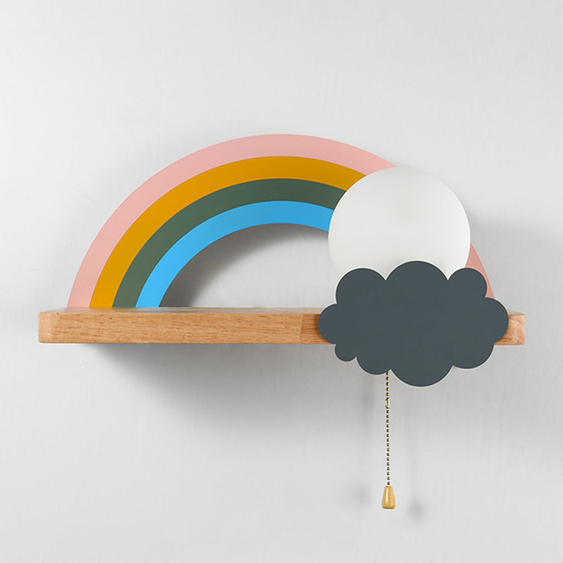 1-Licht-Glaswandbeleuchtung Kinderstil Ballform Wandmontage Leuchte in Weiß