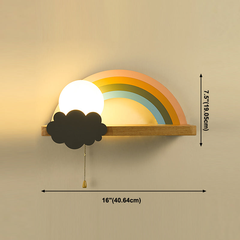 1-Licht-Glaswandbeleuchtung Kinderstil Ballform Wandmontage Leuchte in Weiß
