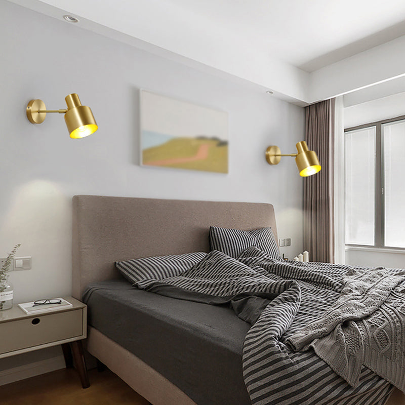 Moderne Stilzylinderwand montiertes Metallmetall 1 Lichtwandmontierte Beleuchtung in Gold