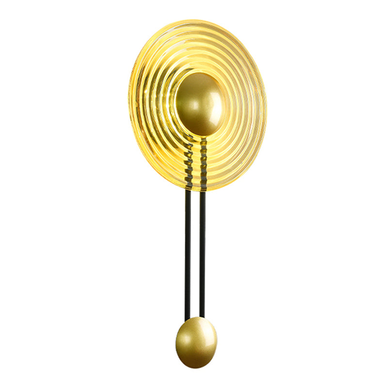 Modern Style Circular Wall Lamp Light Glass 1 Light Wall Mounted Lighting