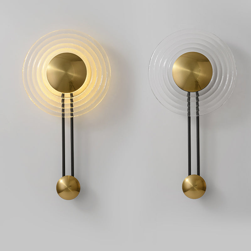 Modern Style Circular Wall Lamp Light Glass 1 Light Wall Mounted Lighting